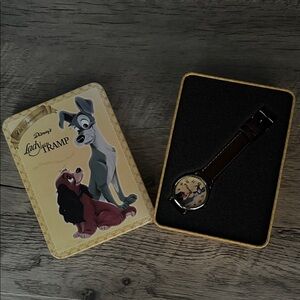Vintage 50th Anniversary Edition Disney Lady & the Tramp Brown & Silver Watch